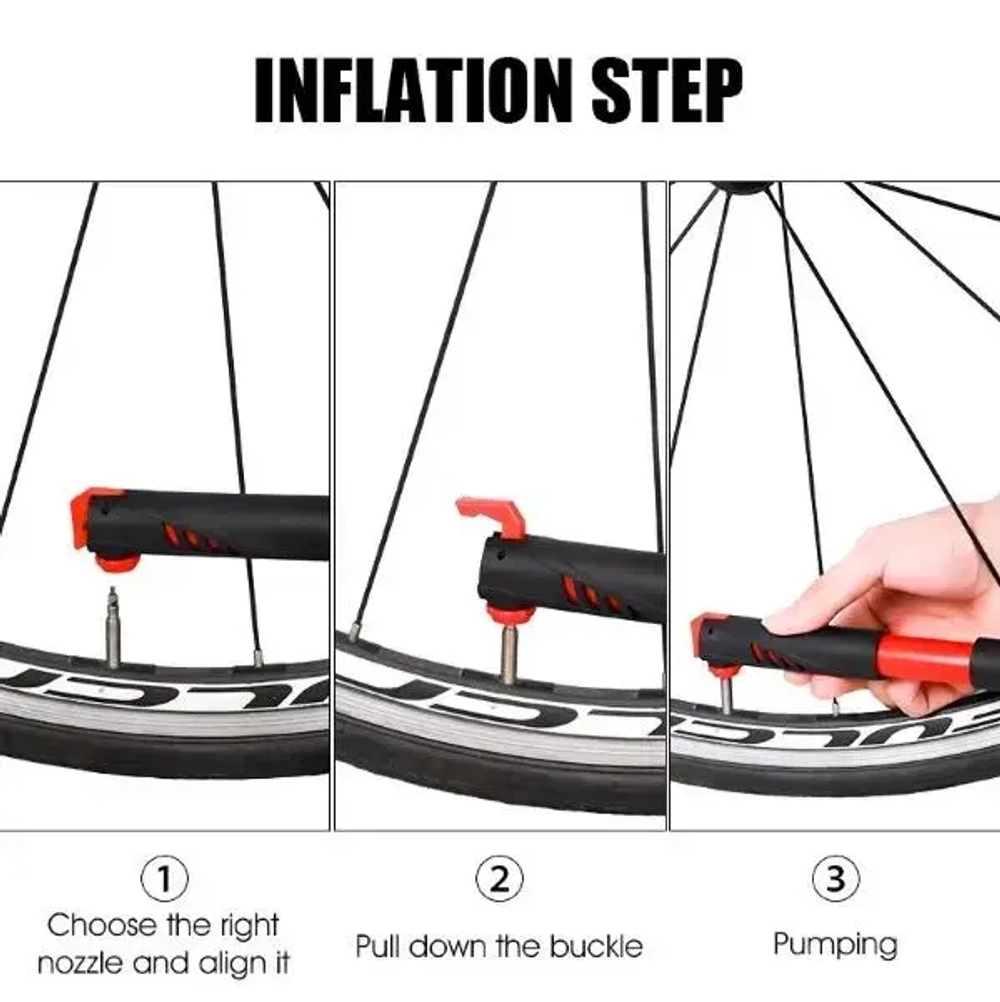 Насос ручной велосипедный West Biking в наборе,YP0711098