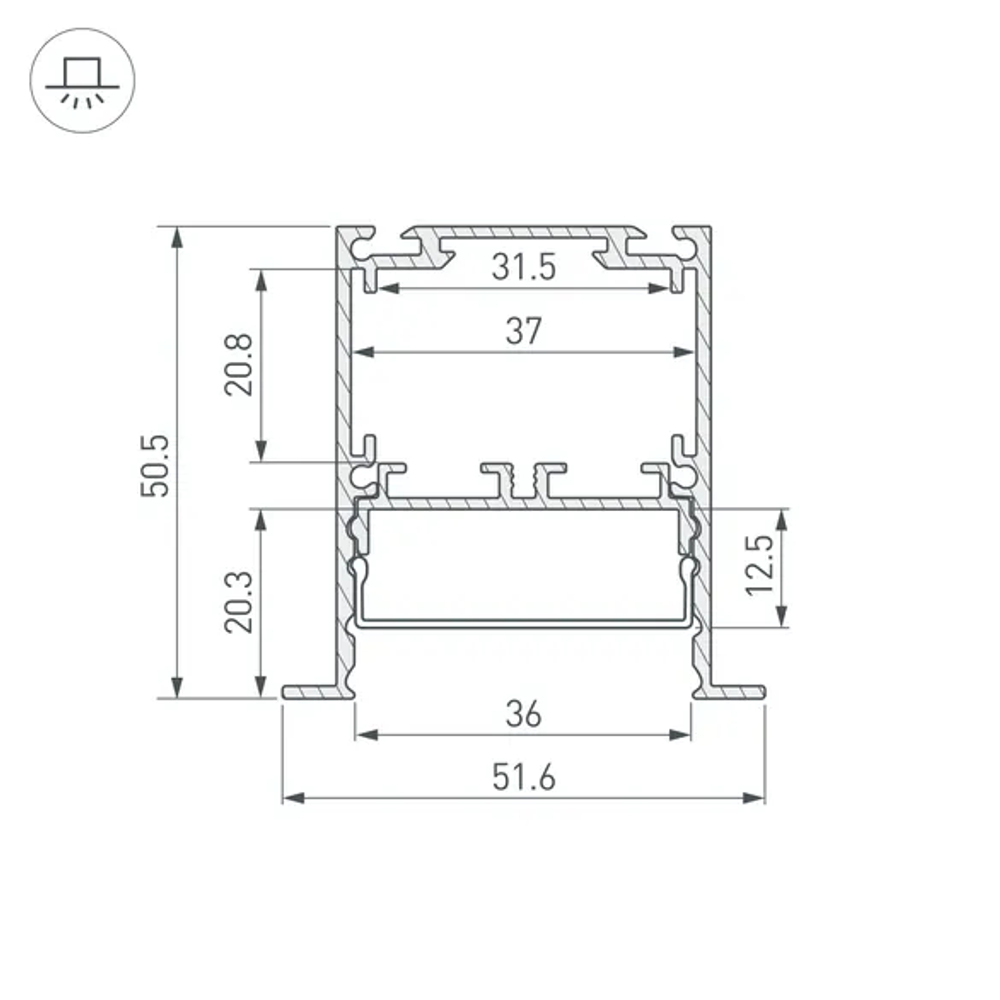 Профиль SL-LINIA52-3L-F-2000 ANOD BLACK (Arlight, Алюминий) 044685