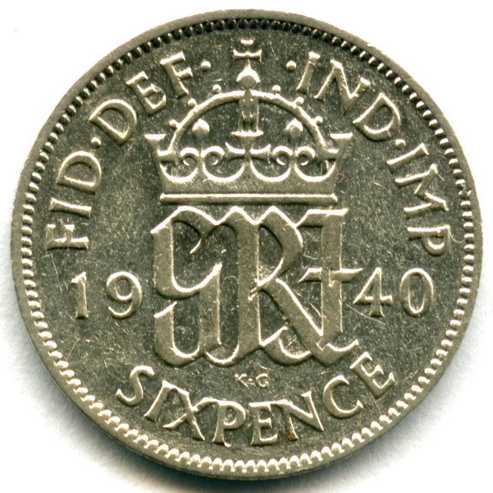 6 пенсов 1940. Англия VF-