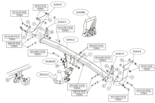 Фаркоп Brink (Thule) 634300 для PEUGEOT 5008 17-(паспорт и сертификат в комплекте)(без электрики)