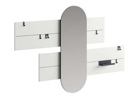 Вешалка Stripe L горизонтальная с зеркалом 60*160 см (белый)