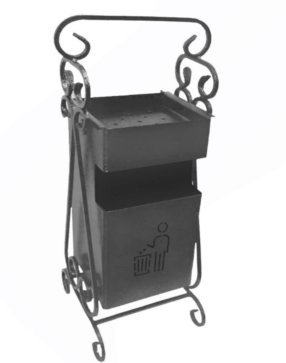 Урна кованая качающаяся серая УК-6 330*250*800