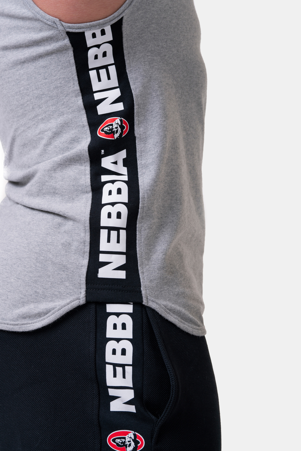 Мужская майка c капюшоном Nebbia Legend-approved hoodie tank top 191 Light grey