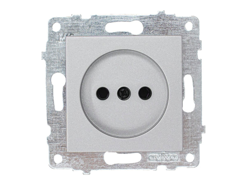 Розетка 1 местная OVIVO 16А б/з серебряная 600-000310-215