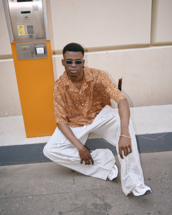 Baggy Trousers Ragged LOGO Melange
