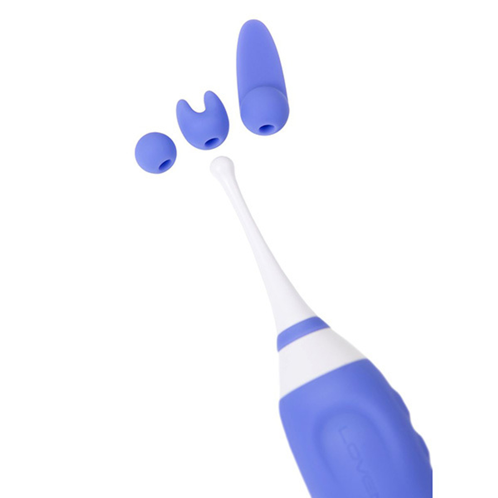 Двусторонний фиолетовый вибратор 21,6см с клиторальным стимулятором и управлением через приложение Lovense Hyphy Smart Vibrator Purple LE-15