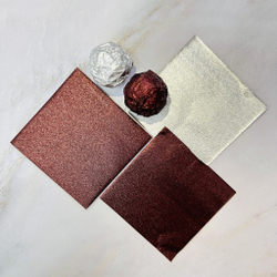 Фольга оберточная для конфет с тиснением Кофе (8x8 см, 100 шт)