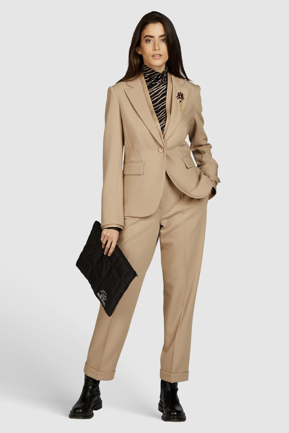 Брюки под классику Marc Aurel 93236 бежевый отвороты