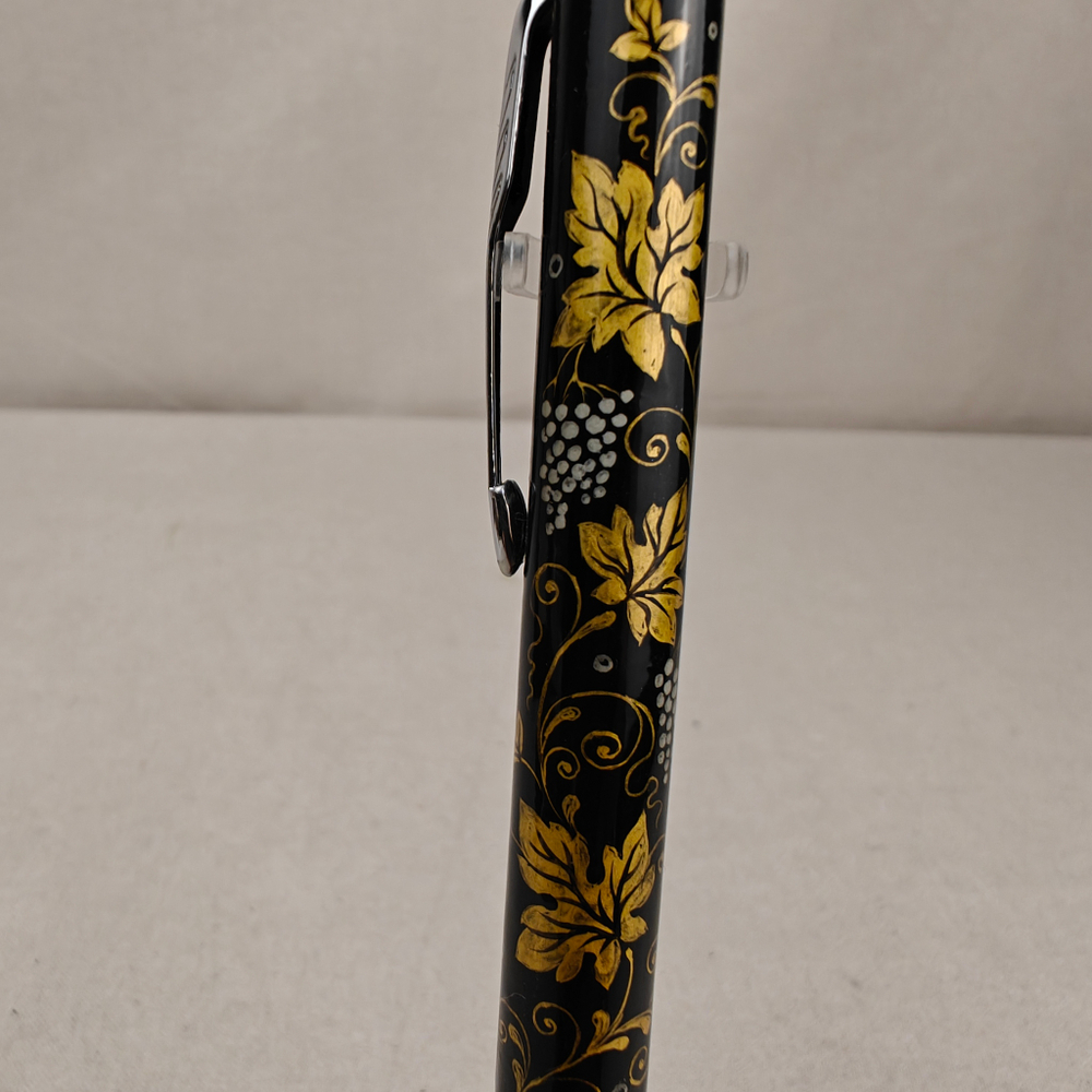 Ручка коллекционная шариковая с ручной росписью Палех "Виноград" №4