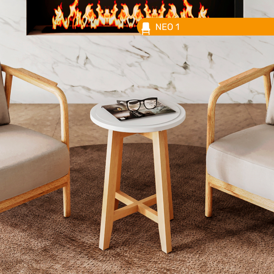 Стол журнальный NEO 1, цвет белый матовый / светлое дерево