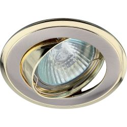 KL22 А SN/G Светильник ЭРА литой пов. двойной контур MR16,12V/220V, 50W сатин никель/золото (100/