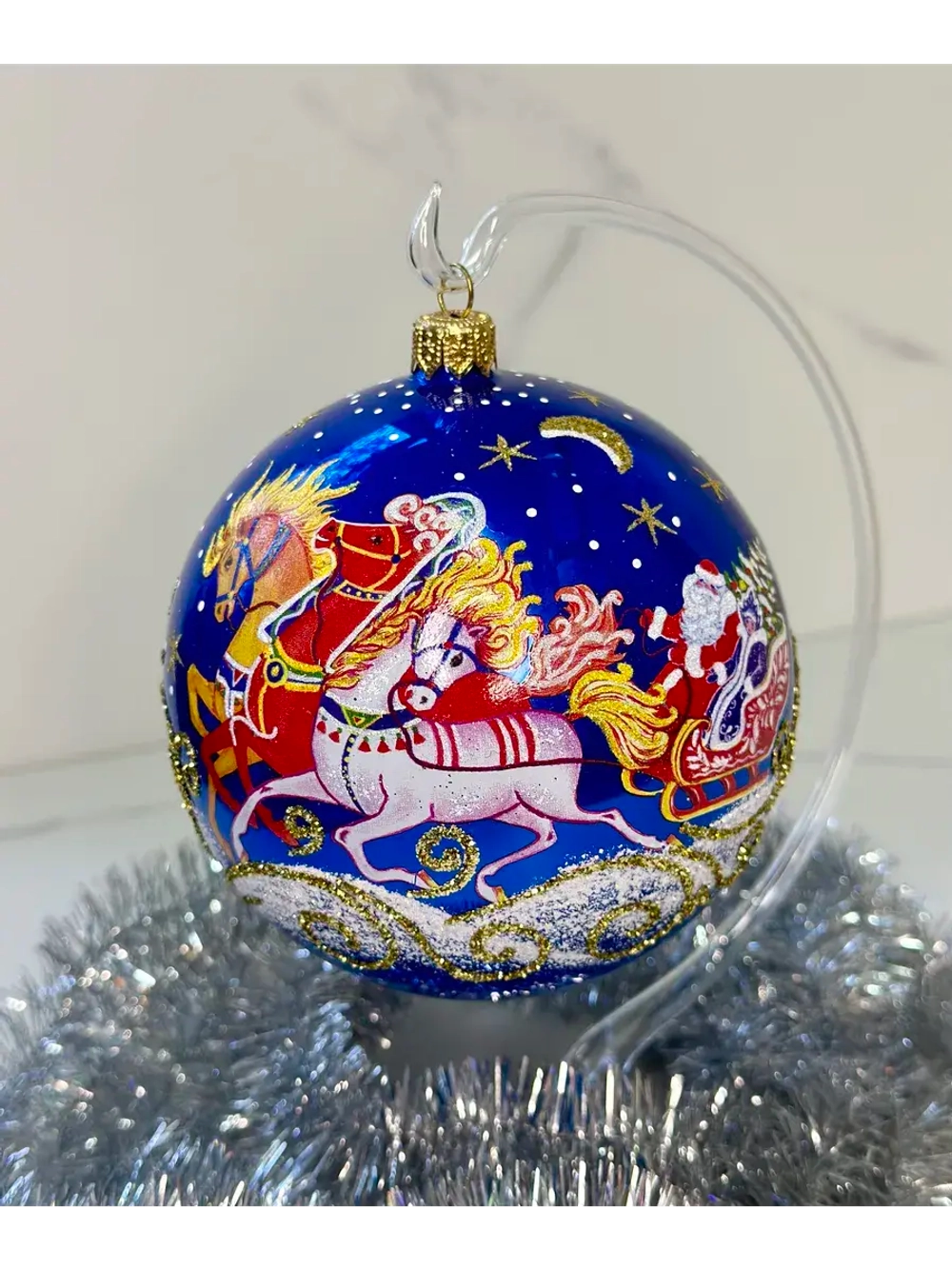 Елочный шар Тройка 115 мм