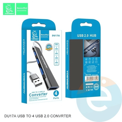 USB Хаб DENMEN DU17A 4xUSB3.0 Silver