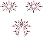 Набор наклеек из красных и черных страз Petits Joujoux Gloria (Цвет: красный с черным)