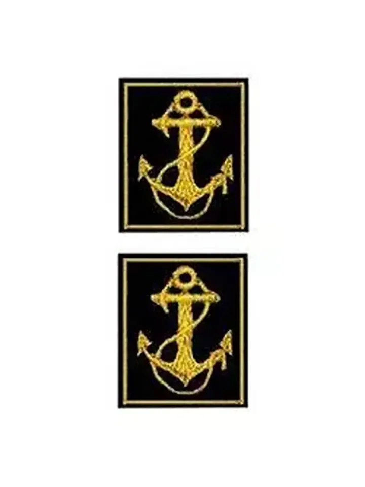 Эмблема петличная вышитая ВМФ кант желтый