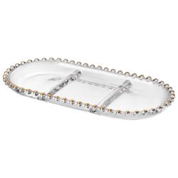 БЛЮДО СЕРВИРОВОЧНОЕ "GOLDEN CHARM", 3 СЕКЦИИ, 30*15 СМ