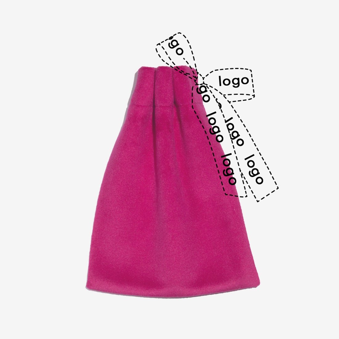 Мешочек из велюра, брендирование на ленте