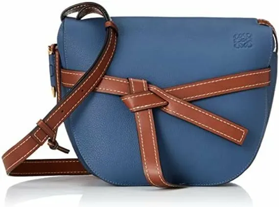 Кожаная сумка Loewe Gate синий