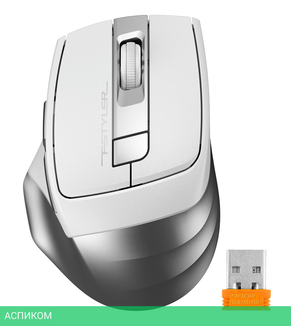 Мышь A4Tech Fstyler FG35 серебристый/белый