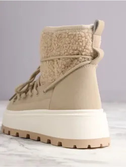 Зимние угги натуральный мех на платформе