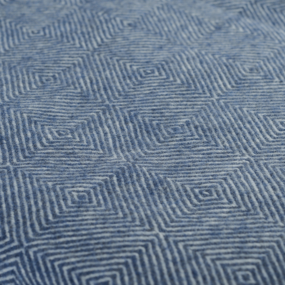 Плед из шерсти мериноса синего цвета из коллекции essential, 130х180 см