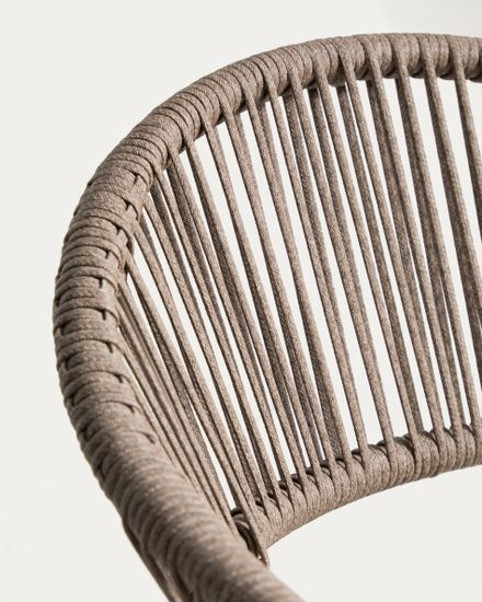 Уличный стул Alimia из бежевого алюминия с бежевой веревкой