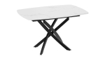 Стол кухонный обеденный раздвижной Черный муар/Стекло матовое черный мрамор 134(173)х90х75 см