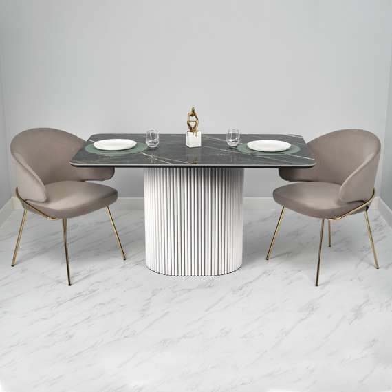 Стул Lime, серо-бежевый микровелюр с золотыми ножками