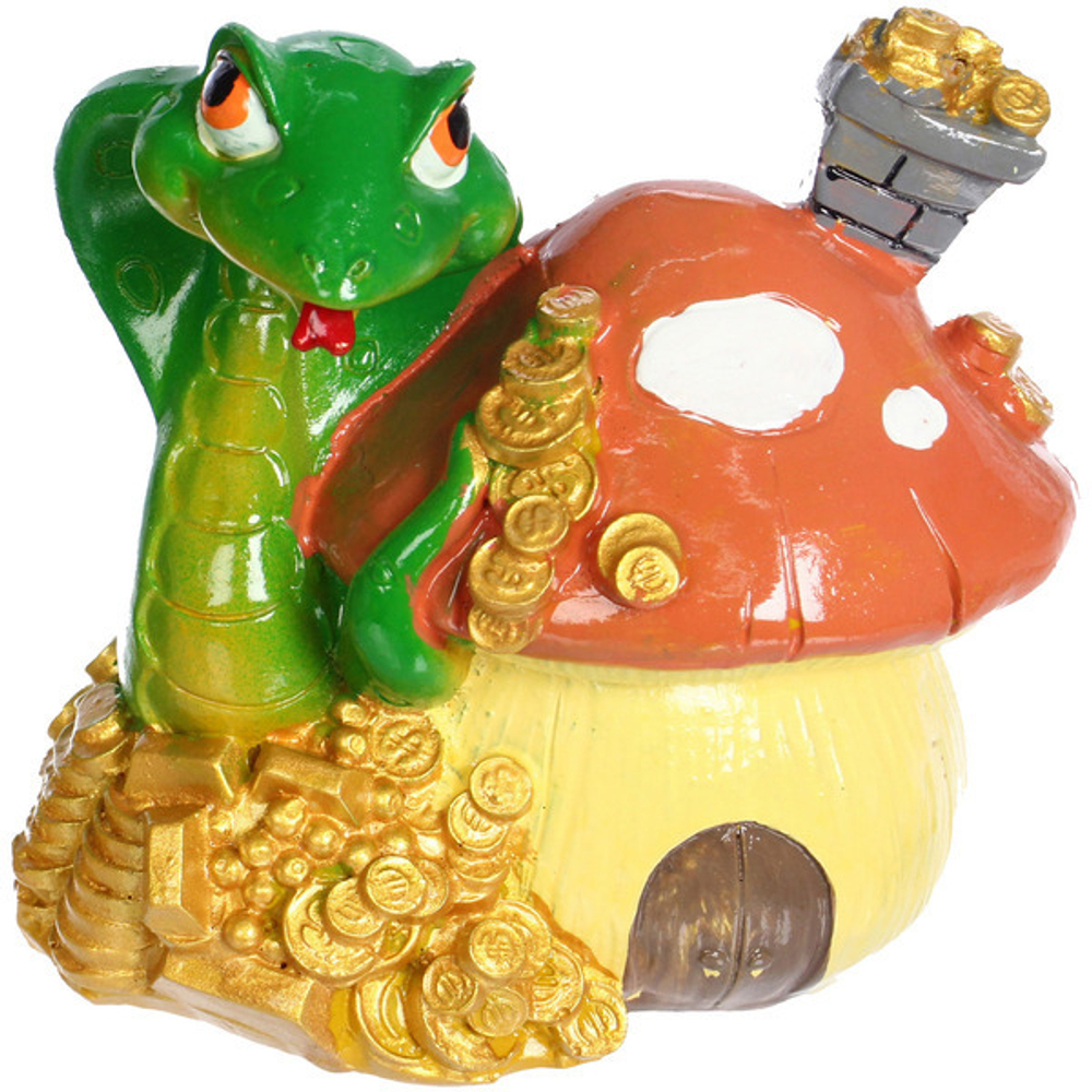 Фигурка новогодняя «Змейка в денежном домике» 9*6*10 см, микс