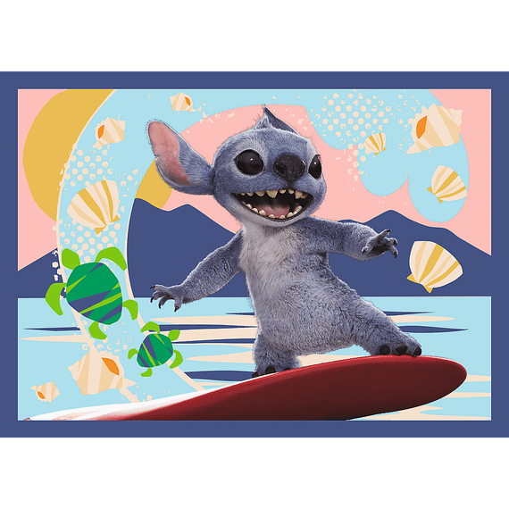 Pazl \ Puzzle \ Пазлы Puzzles - "4in1" - Holidays in Hawaii / Disney Stitch The Movie