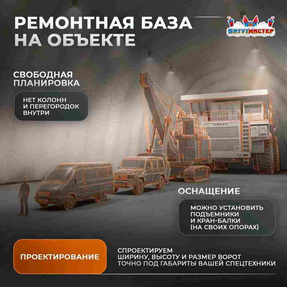 Надувной промышленный ангар «Фабрика», 25×15×10 м