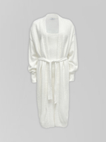 Комплект JN 5276 пушистый из платья миди и кардигана с поясом в комплекте