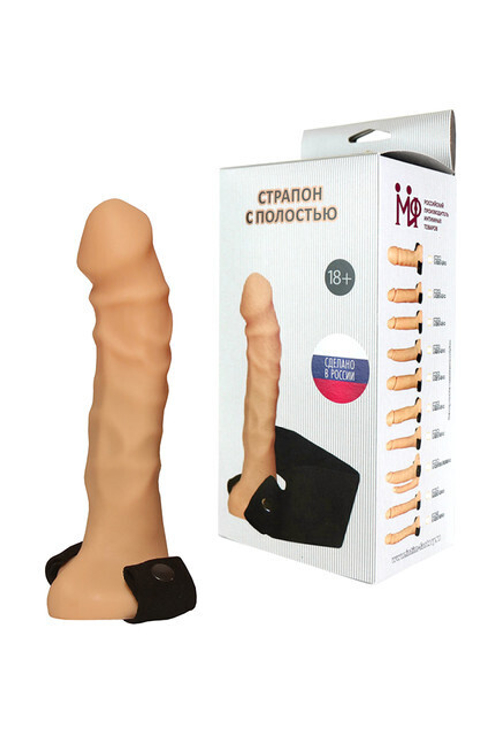 Фаллопротез на эластичном креплении 17,5 см (Цвет: телесный)