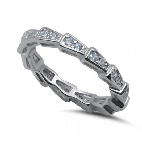 змея из серебра с фианитами