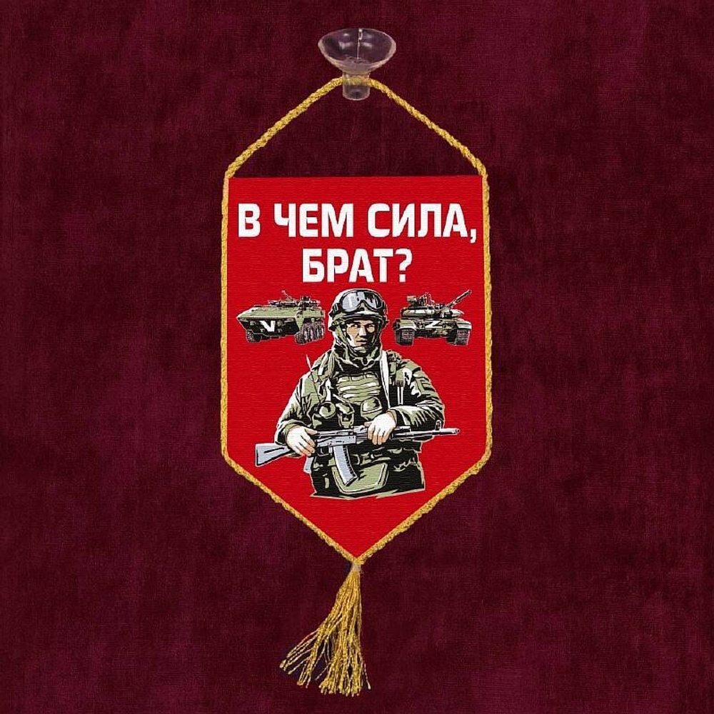 Вымпел автомобильный на присоске В чём сила, брат?