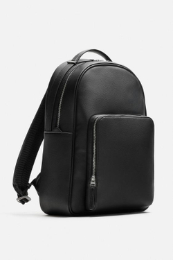 ZARA РЮКЗАК С ТЕКСТУРОЙ, ЧЕРНЫЙ