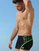 Мужские плавки с контрастной полосой и принтом (Размер: XXL) (Цвет: черный)