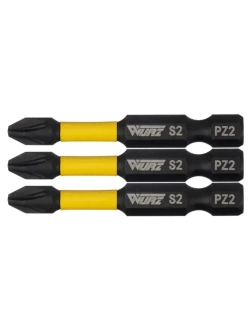 Бита PZ2 х 50мм S2 3шт. торсионная намагниченная WURZ 2930-3