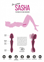 Розовый двусторонний вибратор Sasha - 22,5 см. (Цвет: розовый)