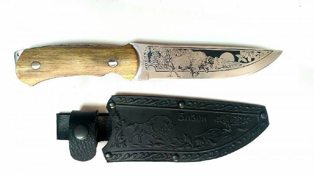 Нож Кизлярский Бизон с кожаными ножнами