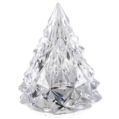 Сувенир с подсветкой «Кристальная ёлочка» 5*6 см, Теплый белый