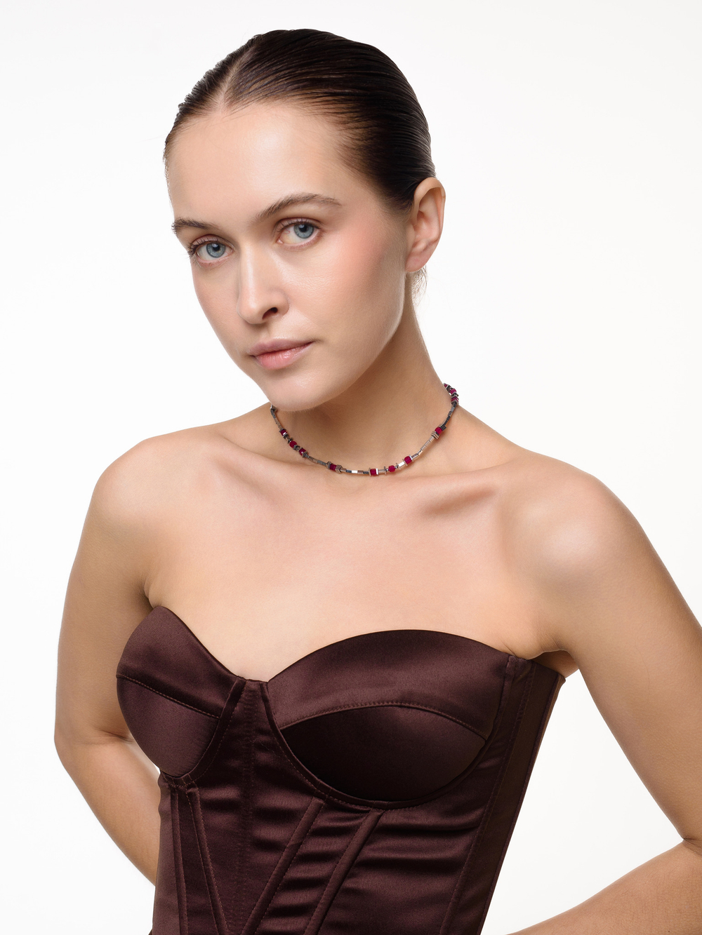 Чокер "Red hematite mini" Silver