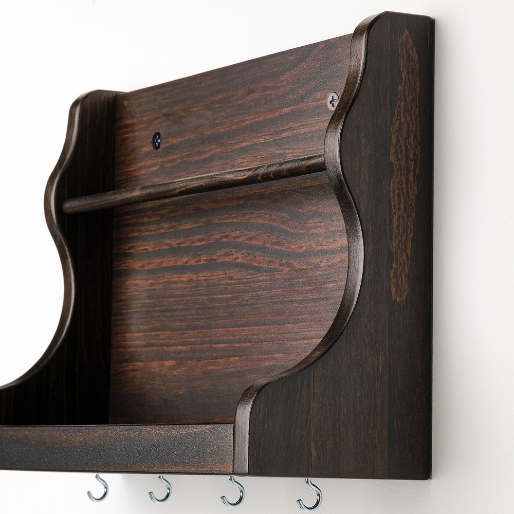 Настенный органайзер IKEA LEVLA (ЛЕВЛА), Темно-коричневый, 28x9x21 см