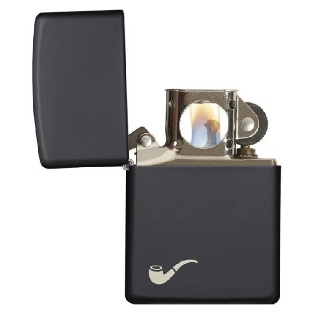 Зажигалка для трубок черная матовая Zippo 218PL с покрытием Black Matte