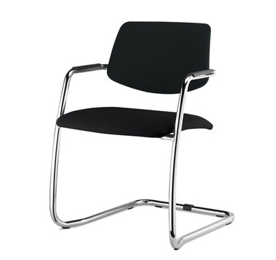 URBAN Кресло полозья, ткань ЧЕРНЫЙ/ХРОМ