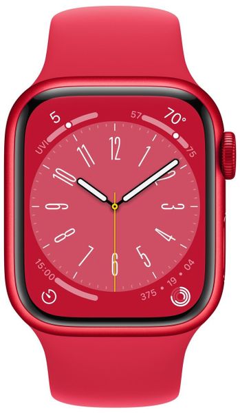 Умные часы Apple Watch Series 8 41 мм из алюминия цвета «(PRODUCT)RED», красный спортивный ремешок (S/M 130–180mm)