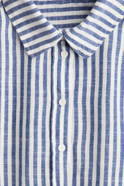 H&M Хлопковая рубашка, синий/белый