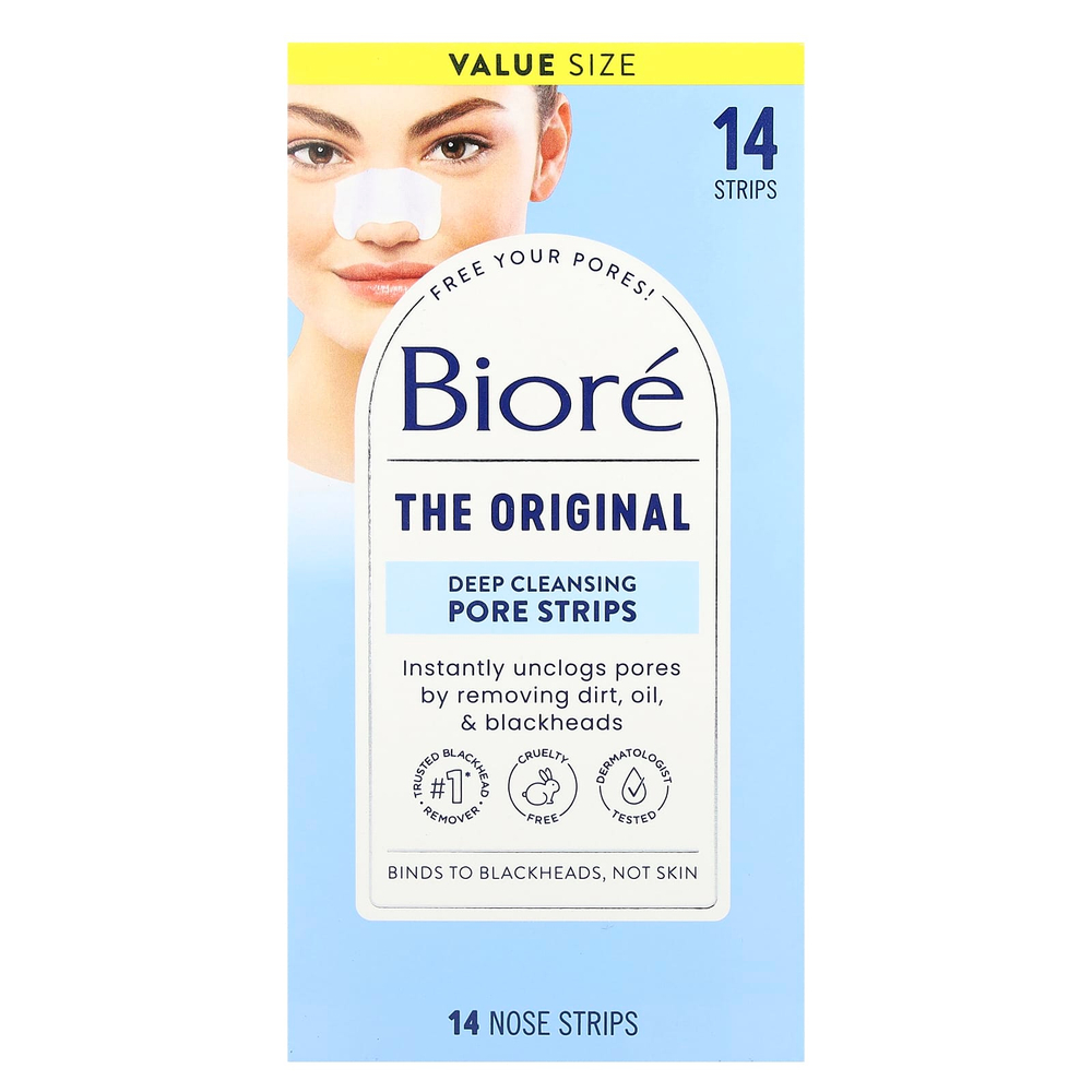 Biore, полоски для глубокого очищения пор, 14 полосок для носа