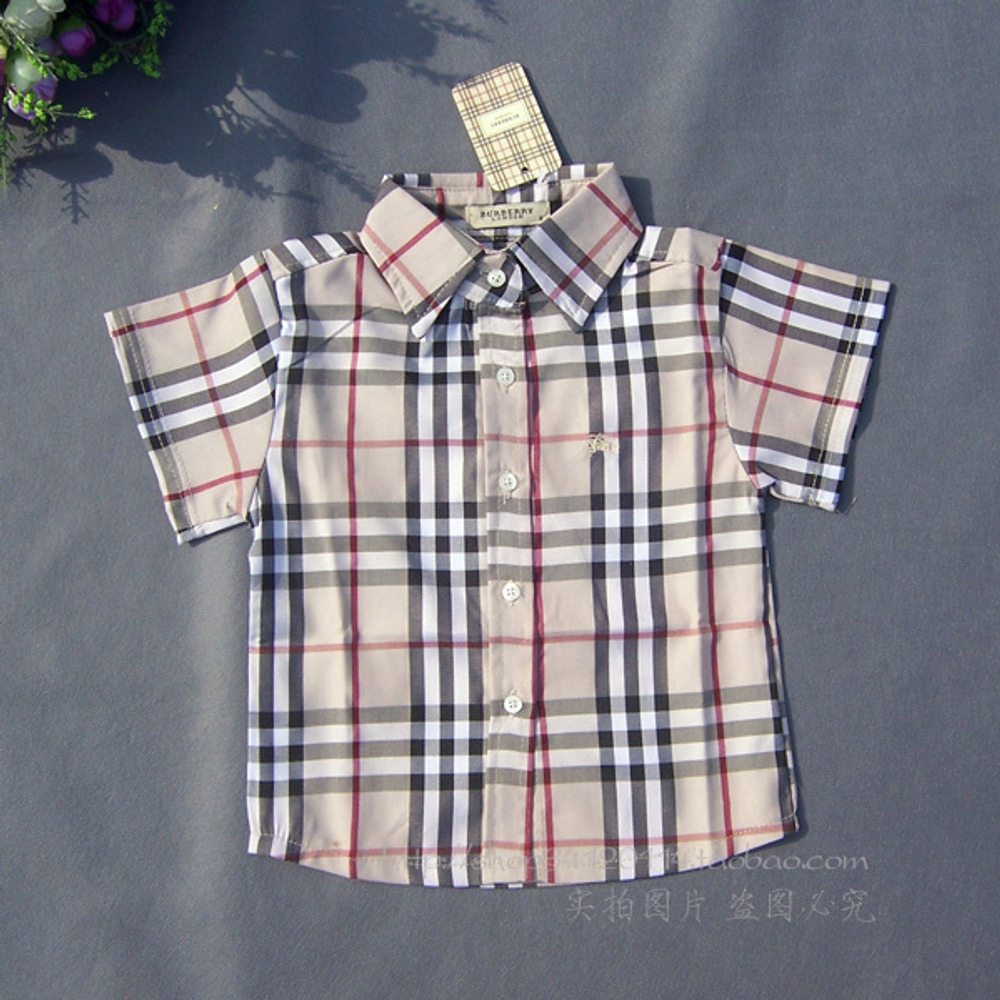 Рубашка детская клетчатая с короткими рукавами