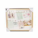 Панно с зажимами для 12 фотографий Clothesline натуральное дерево